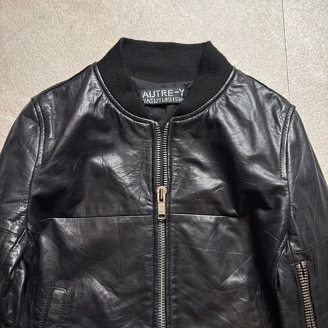 2000s yasuyuki ishii leather zip jacket