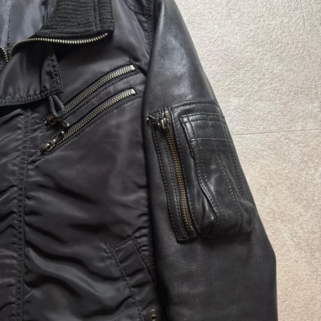 2000s FUGA ma-1 leather jacket