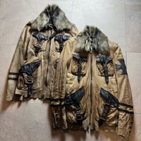 2000s yasuyuki ishii cross skull leather studs jacket