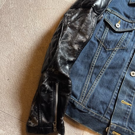 AD2016 junya watanabe leather paint denim jacket