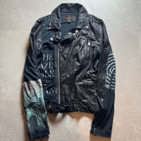 2006ss undercover patch work docking leather riders