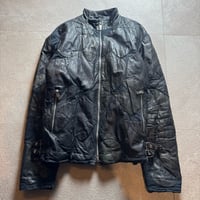 1990s dirk bikkembergs leather patchwork jacket