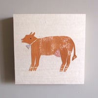 貼り絵の壁飾り　牛