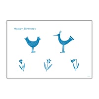 バースデーカード　鳥と花