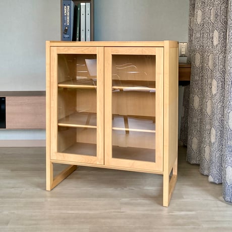 【ユーズド】カリモク家具　ガラスキャビネット　メープル