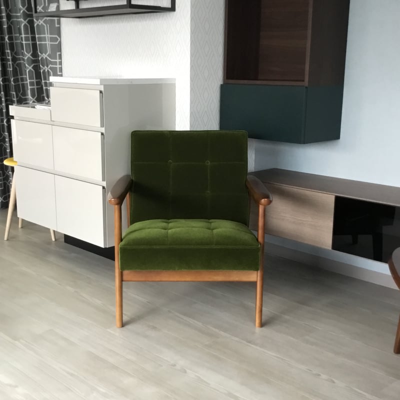 ディスプレイ品】カリモク60 Kチェア1シーター モケットグリーン