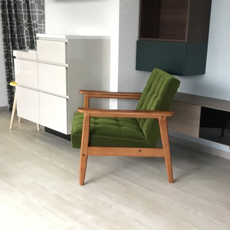 ディスプレイ品】カリモク60 Kチェア1シーターワイド モケットグリーン