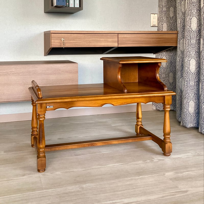 カリモク家具　木製　テレフォンベンチ　電話台 karimoku カリモク テレフォンベンチ 電話台 ローデスク 飾り台 机 台