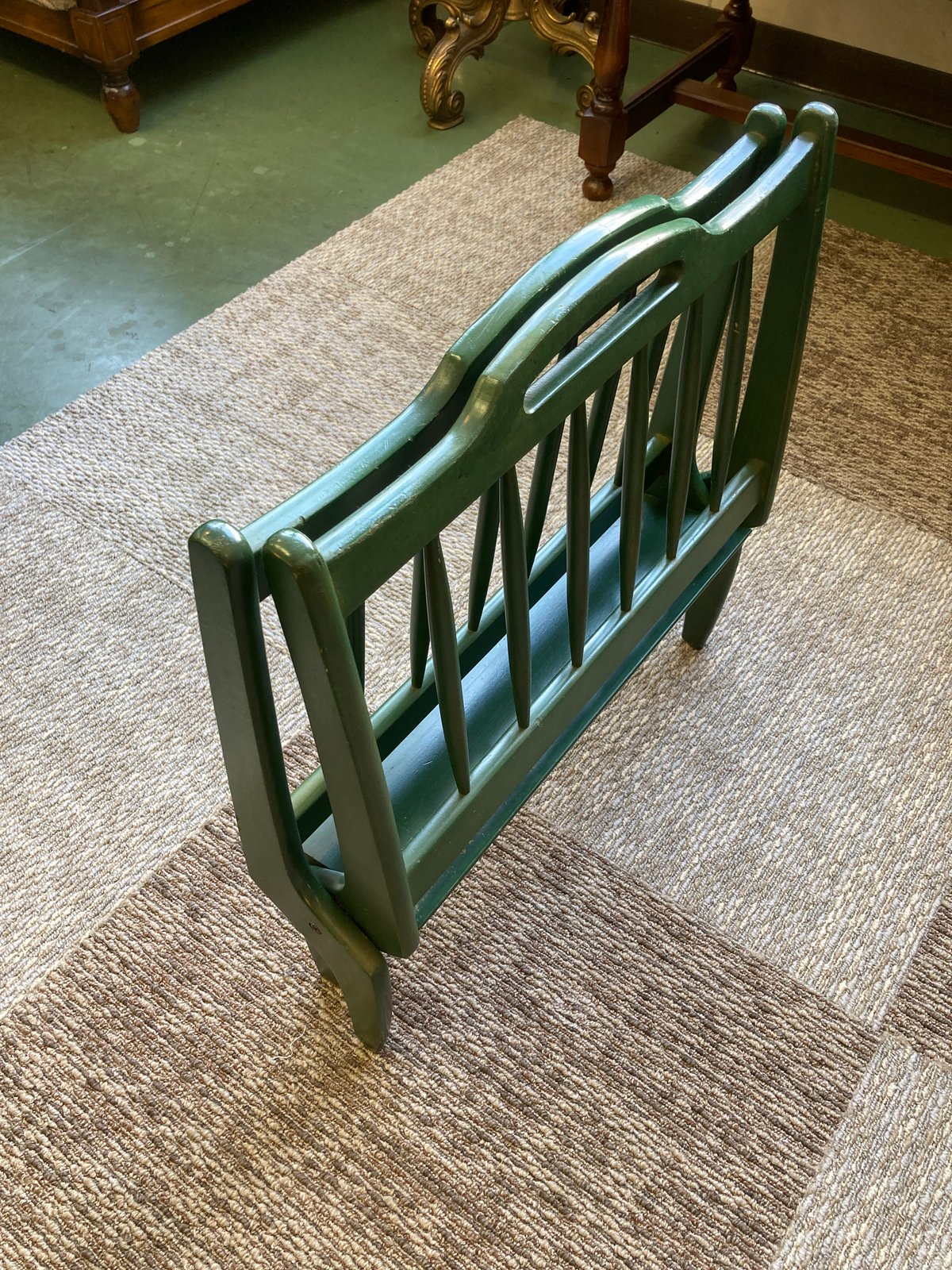 ジャパンヴィンテージ】オールドカリモク マガジンラック（折りたたみ