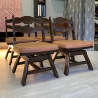 ユーズド品】カリモク家具 RUSTIC/ルスティック チェア（回転式）4脚 