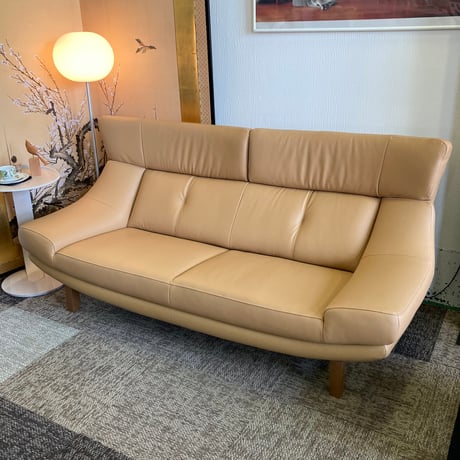 【ディスプレイ品】　カリモク家具　2人掛椅子ロング（幅1890）ZU4622E818＋スツールZU4606E818