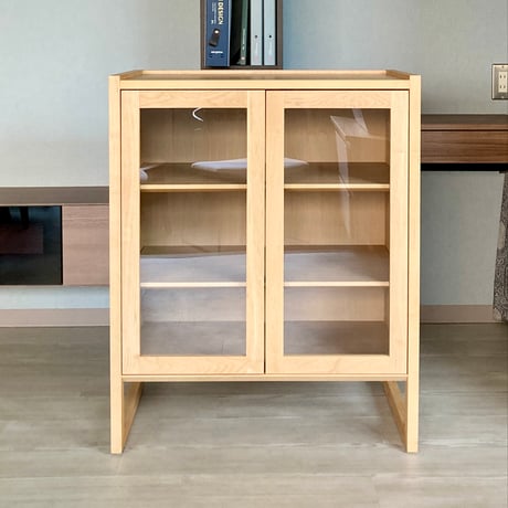 【ユーズド】カリモク家具　ガラスキャビネット　メープル