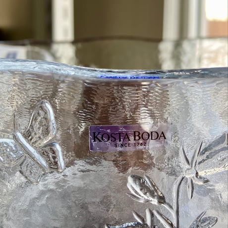【ヴィンテージ品】KOSTA BODA コスタ ボダ／Kjell Engman シェル・エングマン／Ulla large ボウル  スウェーデン製 工芸ガラス　箱あり〈未使用品〉