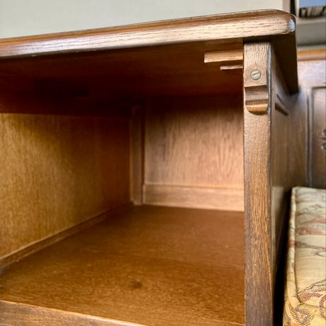 【英国ヴィンテージ品】old charm/オールドチャーム　テレフォンベンチ（オーク材）《希少品》