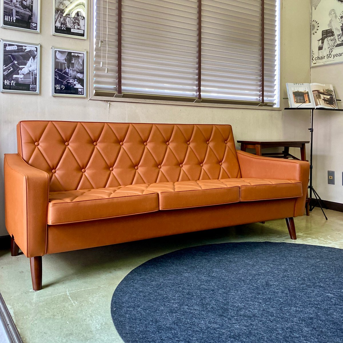 ディスプレイ品】カリモク60 ロビーチェア3シーター リーベルブラウン