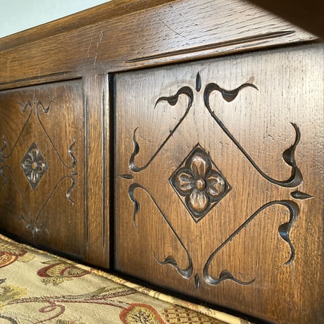 【英国ヴィンテージ品】old charm/オールドチャーム　テレフォンベンチ（オーク材）《希少品》