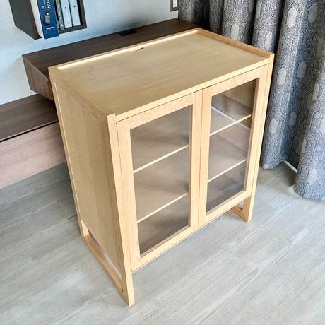 【ユーズド】カリモク家具　ガラスキャビネット　メープル
