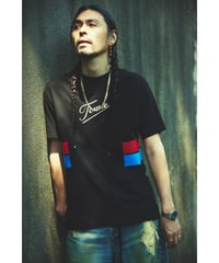 xtra hard rubber print!! Line T-shirt（black）