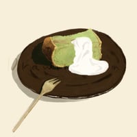 【ダウンロードイラスト】ASI-011 抹茶シフォンケーキ