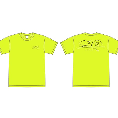SEAEL12 ドライTシャツ　Fluorescent yellow 蛍光イエロー(黒文字)