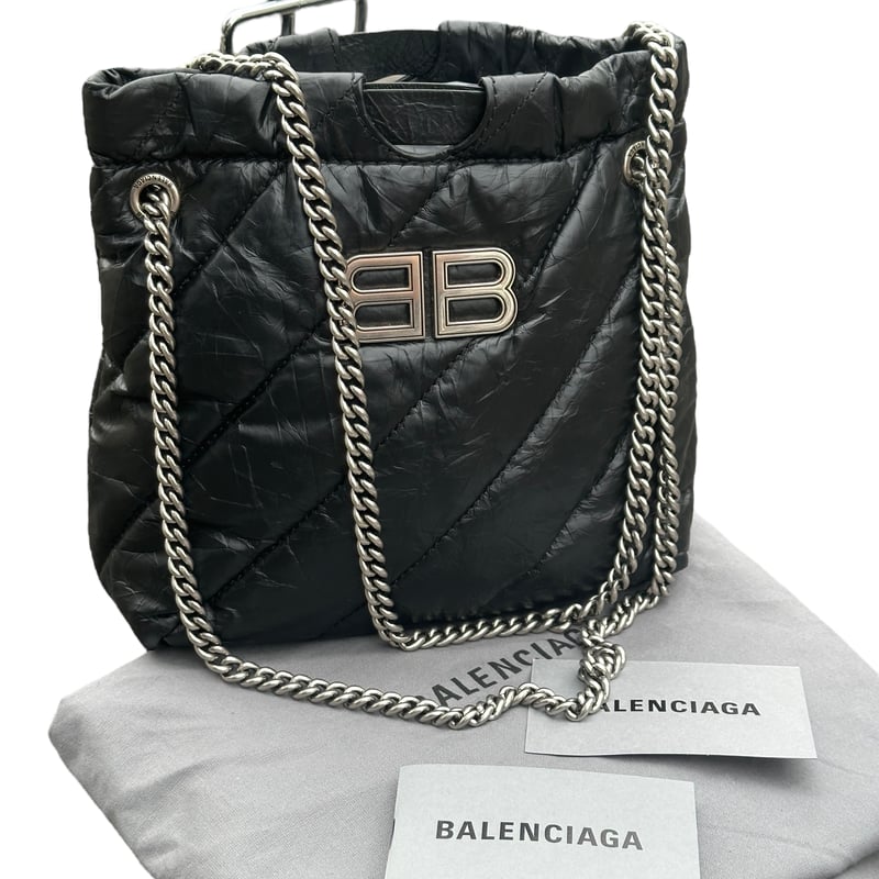 バレンシアガBALENCIAGAクラッシュCRUSHキルトXSチェーントート バレンシアガBALENCIAGAクラッシュCRUSHキルトXSチェーントート