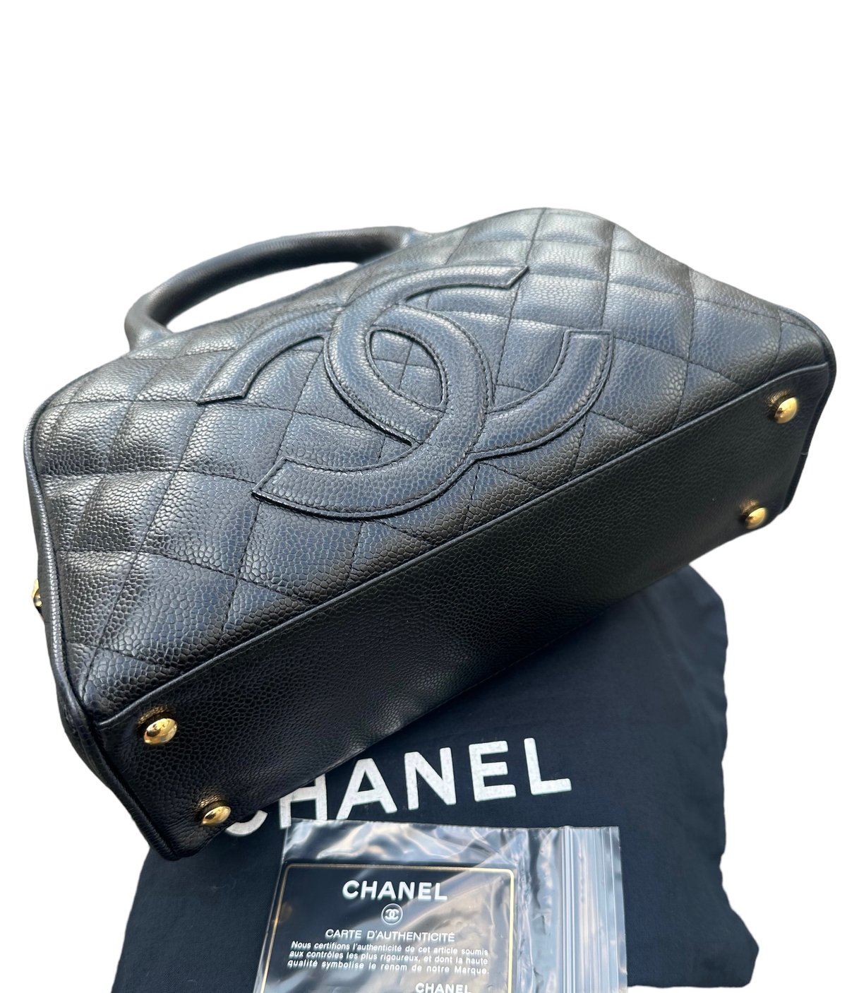 シャネルCHANELヴィンテージマトラッセキャビアスキンココマーク シャネルCHANELヴィンテージマトラッセキャビアスキンココマーク