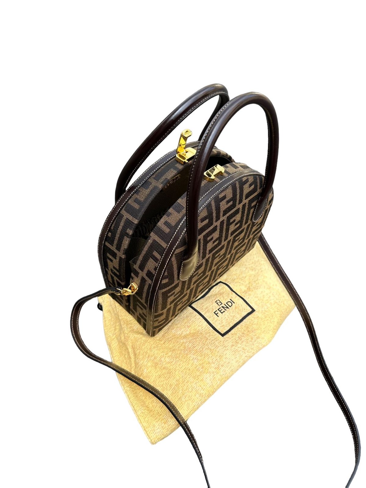FENDIフェンディズッカ柄FFヴィンテージVintageバニティバッグ FENDIフェンディズッカ柄FFヴィンテージVintageバニティバッグ