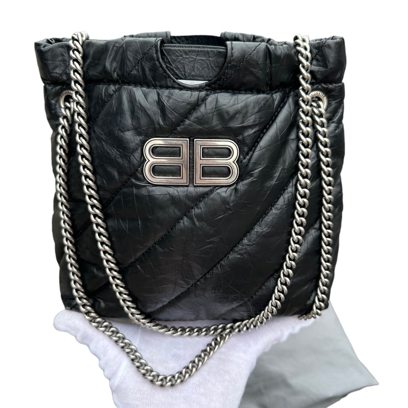 バレンシアガBALENCIAGAクラッシュCRUSHキルトXSチェーントート バレンシアガBALENCIAGAクラッシュCRUSHキルトXSチェーントート