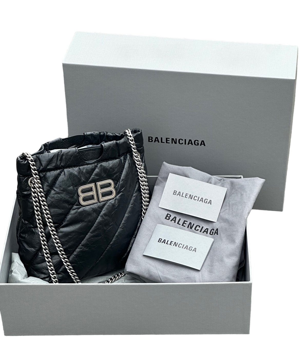 バレンシアガBALENCIAGAクラッシュCRUSHキルトXSチェーントート バレンシアガBALENCIAGAクラッシュCRUSHキルトXSチェーントート