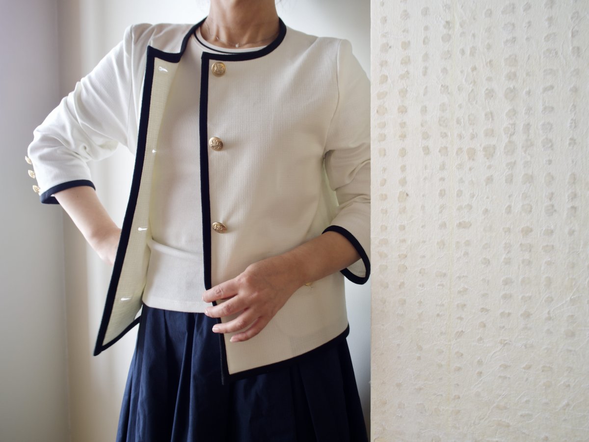 Bon voyage Effortless Tweed ノーカラージャケット fit=scale-down,w=1200