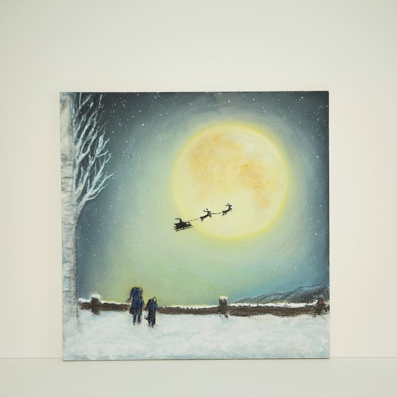 メリークリスマス【原画】オイルパステルアート | 小さなアトリエ