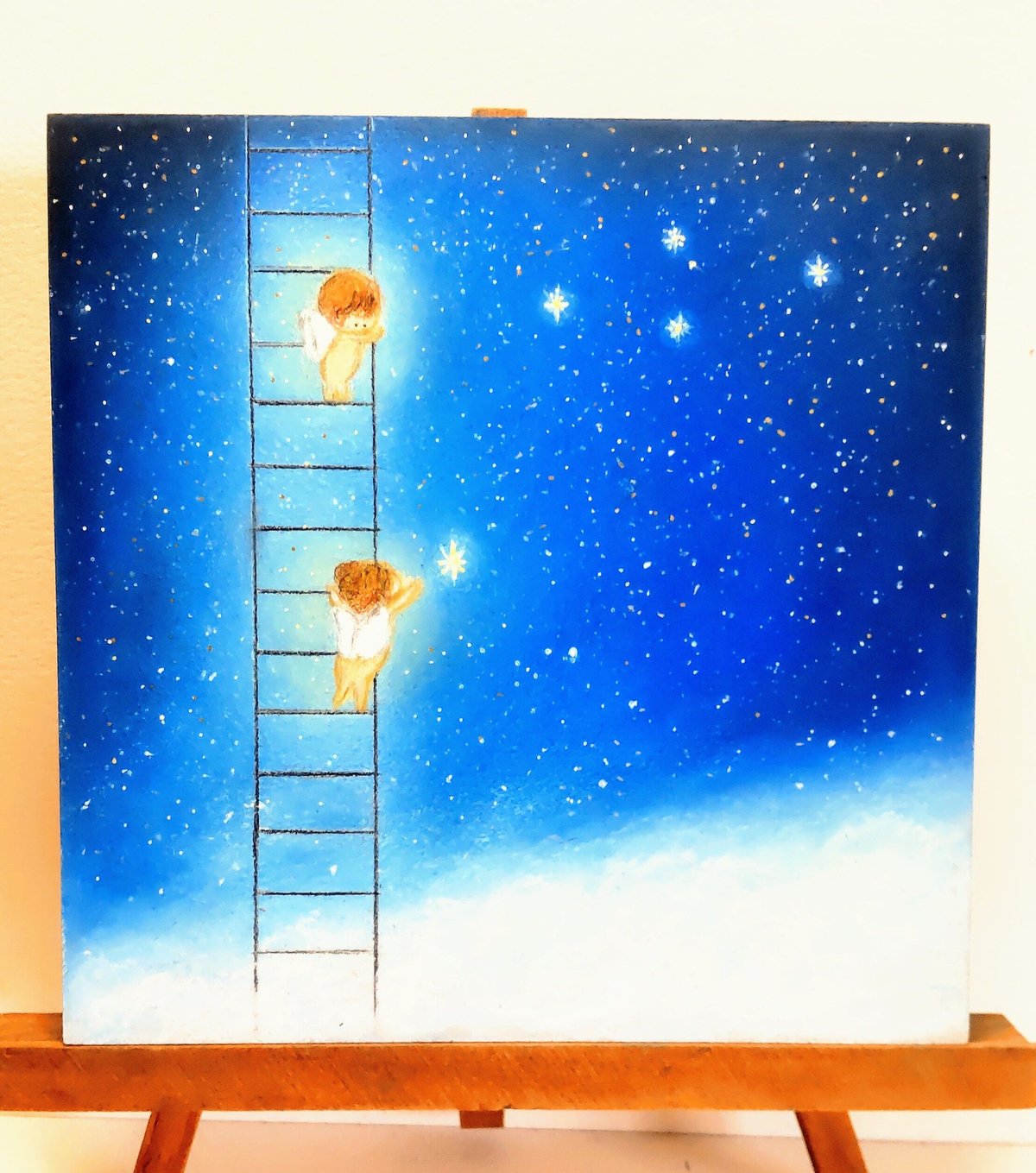 祝福の夜　ハンドメイドパステル画　絵画アート原画 祝福の夜 ハンドメイドパステル画 絵画アート原画 祝福の夜