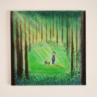 にじいろ 光の世界 「晴れ 雨 笑顔」 【原画】オイルパステルアート