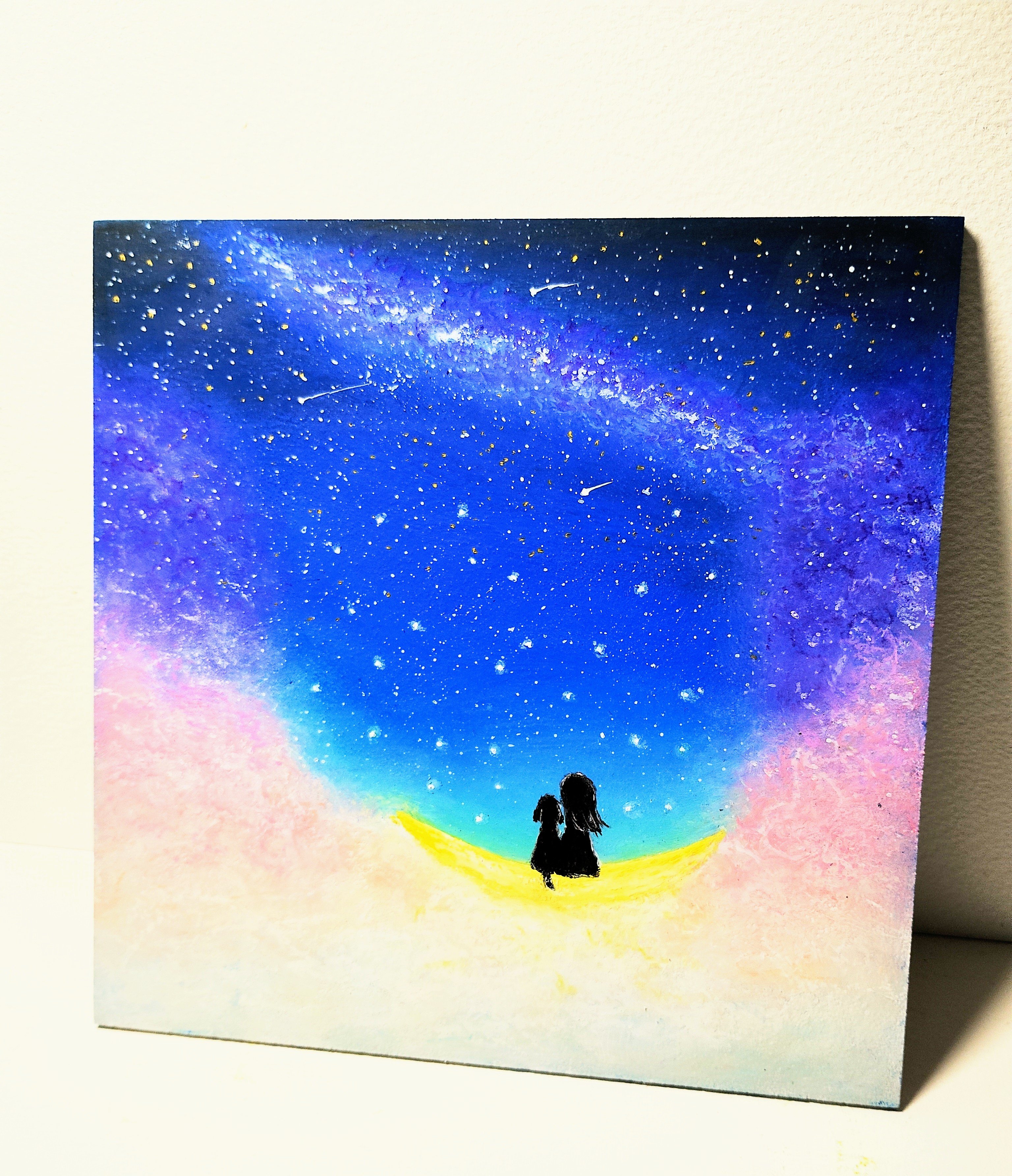 金月に導かれる夜 パステル画 原画 original