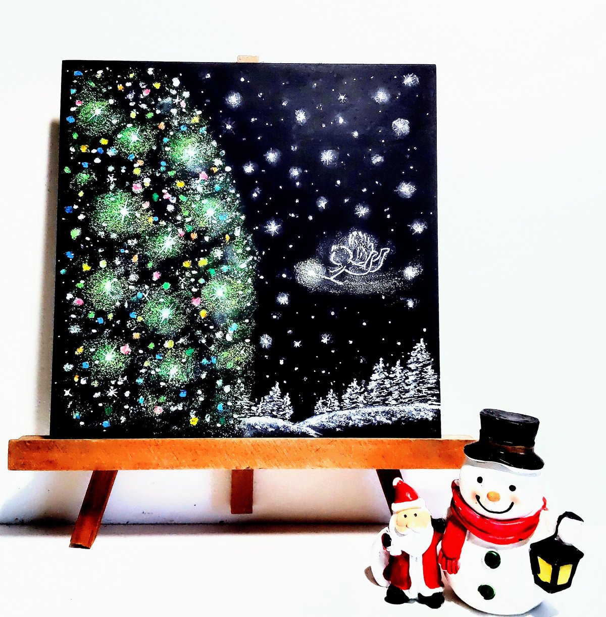 Sapporo Twinkle Night 手描きの油彩原画 クリスマスアート | www 