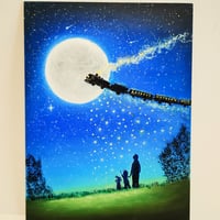 銀河鉄道　ロマンと希望に出会う夜空　【原画】オイルパステルアート