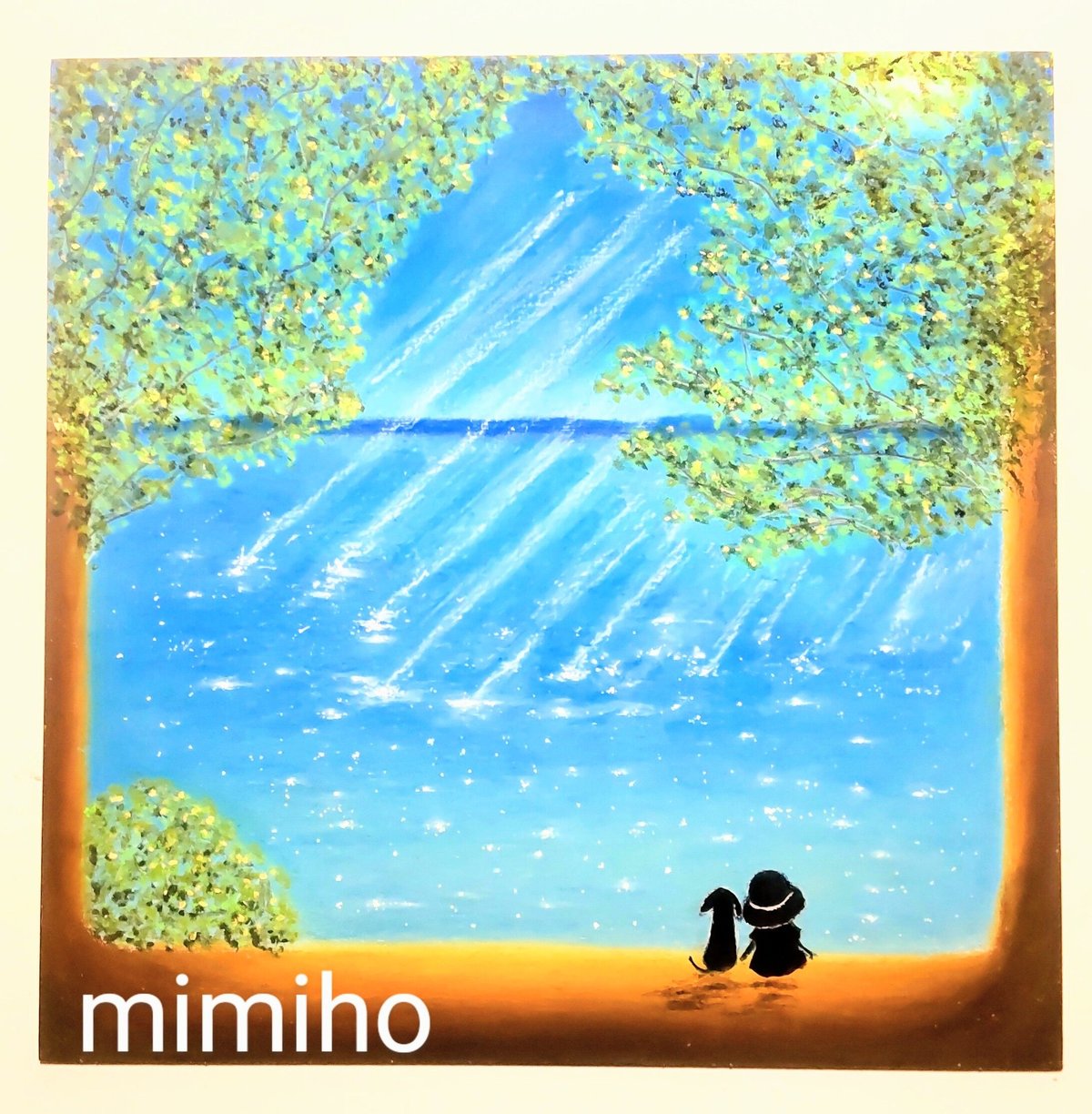 夏！ひっそりとした 涼しげな 特別の場所【原画】チョークアート