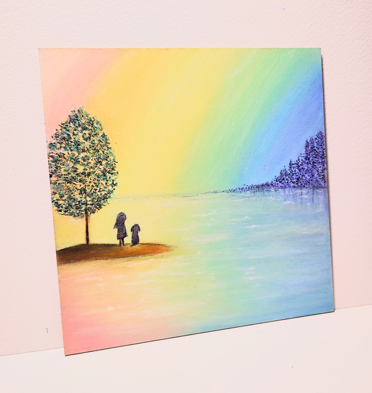 雨の雫　ハンドメイドパステル画　絵画アート原画 雨の雫 ハンドメイドパステル画 絵画アート原画 雨の雫