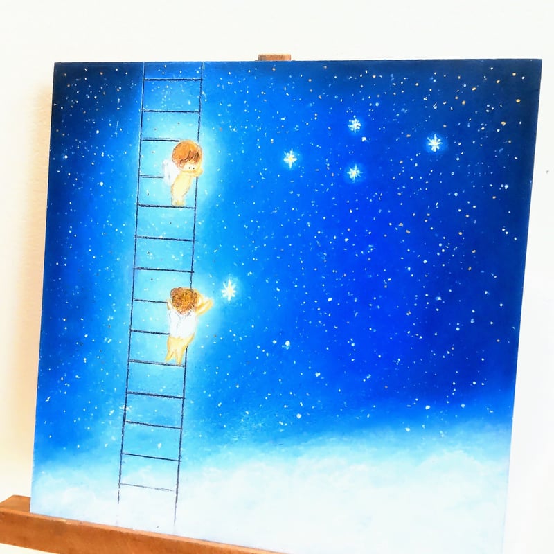 little man ハンドメイドパステル画　絵画アート原画 little man ハンドメイドパステル画 絵画アート原画 little man