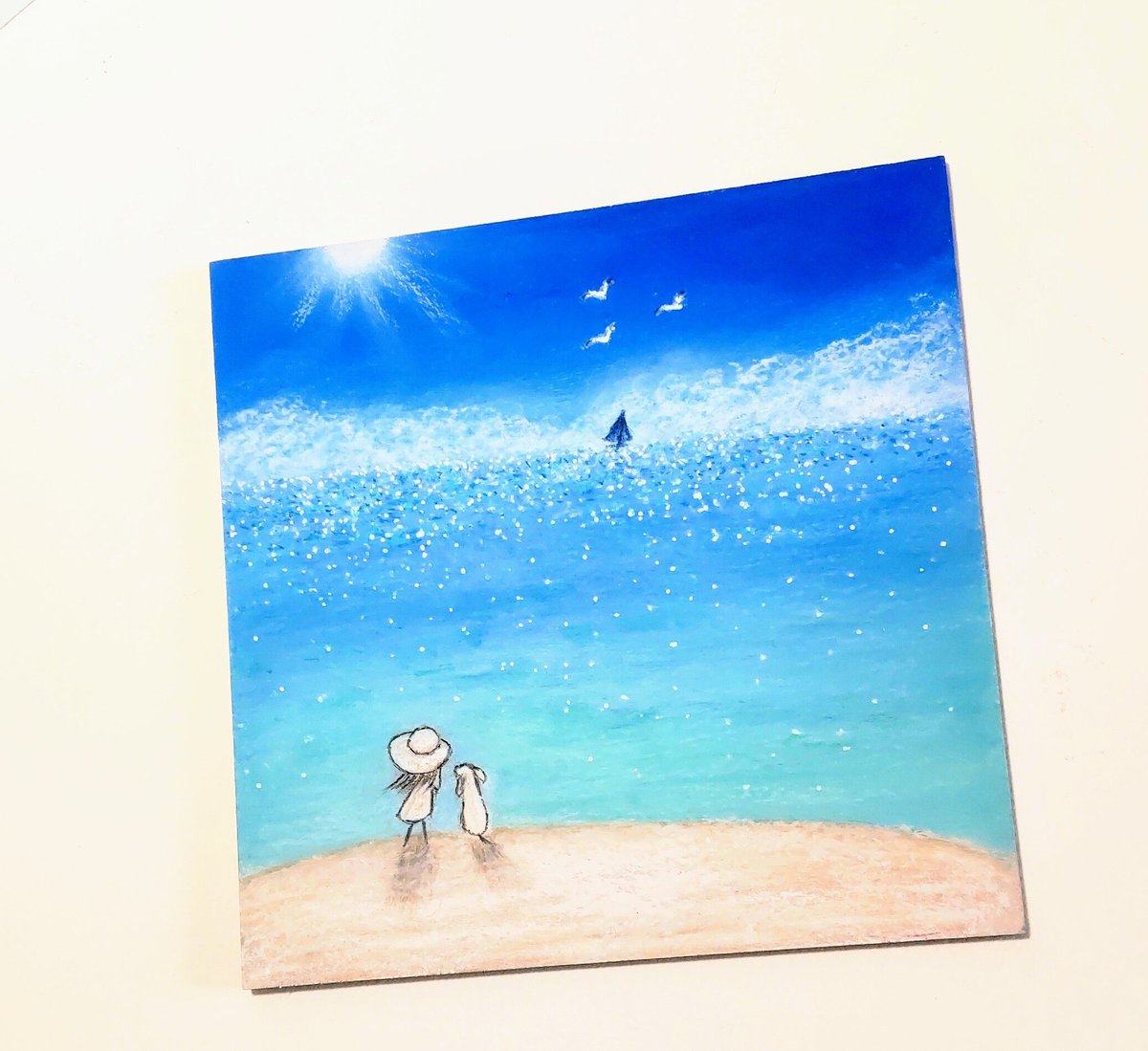 パステル画 「太陽と海」 fit=scale-down,w=1200