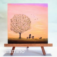 秋の夜 月の神様にありがとう うさぎの豊作祭り 【原画】オイル