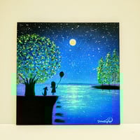 銀河鉄道 ロマンと希望に出会う夜空 【原画】オイルパステル