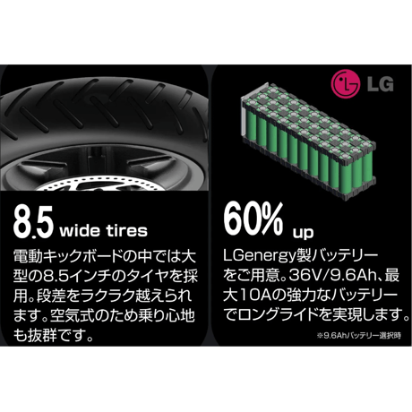 Kintone Model One S ホワイト(大容量バッテリー搭載)　公道走行可能な国産電動キックボード