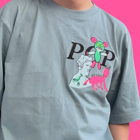 「POP GOD POP」刺繍Tシャツ