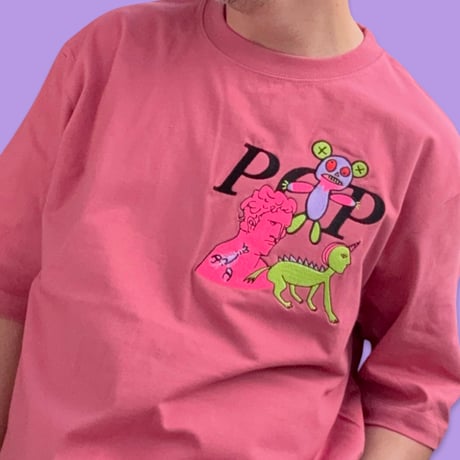 「POP GOD POP」刺繍Tシャツ