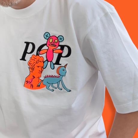 「POP GOD POP」刺繍Tシャツ