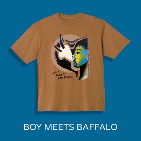 「BOY MEETS BUFFALO」ユニセックス ロンT & Tシャツ