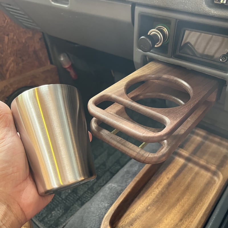 灰皿ドリンクホルダー（ウォールナット）タンブラー付き | Kakuyama78