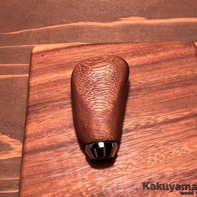 ウッドノブ 天然フタバガキ 鏡面仕上げ ゴールド 2個セット アブガルシア対応 ウッドトランスファーノブ（モンキーポッド）ゴールドシフト