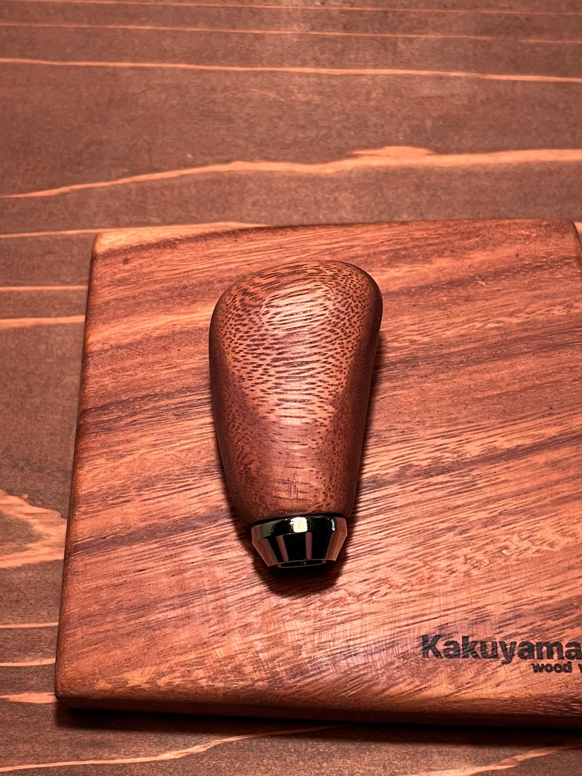 ウッドトランスファーノブ（モンキーポッド）ゴールドシフトパターン